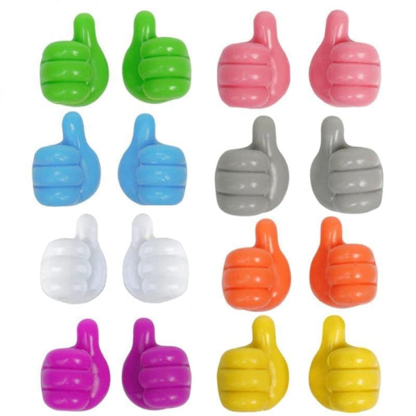 Product Title: Multipurpose Silicone Thumb Wall Hooks (Pack of 16) – Self-Adhesive Cute Cable Organizer & Key Holder Hooks for Home, Office, and Car