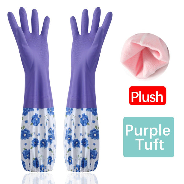 Long Handle Washing Gloves - Rubber & Silicon