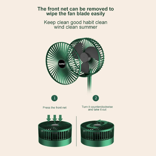 Rechargeable - Portable Telescopic Folding / Table Fan
