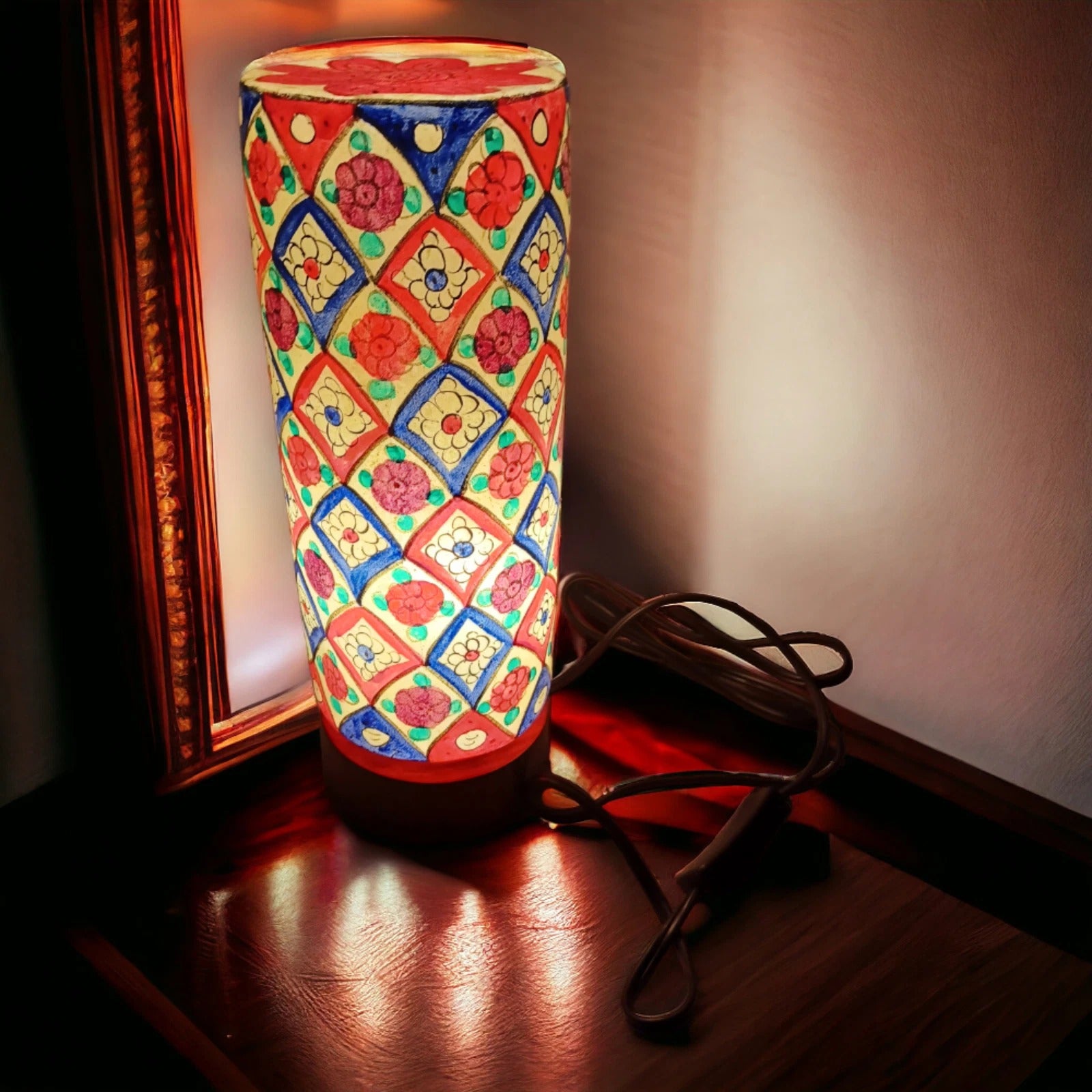 Hand painted Orient camel leather table lamp camel skin leather table lamp
